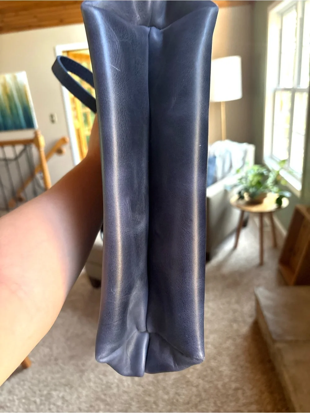 Portland Leather Cowboy Blue Medium  Leather Tote